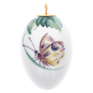 Easter egg, Woodland flora with insects, moth, H 5 cm