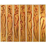 Wall painting "7 Graces", Unique piece Ahmad Moualla, 45 x 53 cm
