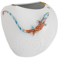 Vase Washed Over Stone with Lizard and Fly, Unique Object, Silvia Klöde, H 17 cm
