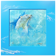 Wall picture Polar Bear, New Crystal Glaze World of Meissen, 53 x 53 cm
