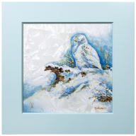 Wall picture Snowy owl, New Crystal Glaze World of Meissen, H 53 cm