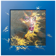 Wall picture Portrait "Release your Dreams", New Crystal Glaze World of Meissen, H 53 cm