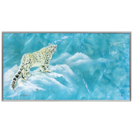 Wall picture with metal frame, New Crystal Glaze - Snow Leopard, H 34 cm