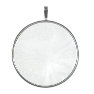 Pendant Crystal Glaze White with frame in 925 sterling silver, Ø  cm