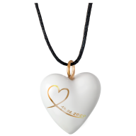 Pendant "Heart size L", Stylized heart with date in Gold, 2,4 x 2 cm, 2,4 x 2,1 cm
