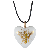 Pendant Heart big loop rose gold, Bee, 2,4 x 2,1 cm