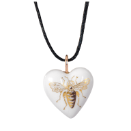 Pendant Heart medium, rose gold, Bee, 2,2 x 1,7 cm
