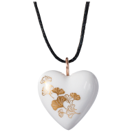 Pendant Heart big loop rose gold, Ginkgo, gold, 2,4 x 2,1 cm