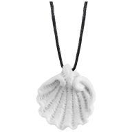 Pendant Mussel, Trademark Meissen, 1 sword, cobalt blue, 3 x 2,7 cm