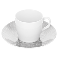 Espresso cup & saucer, Shape "MEISSEN® Cosmopolitan", Mesh, platinum, V 0,05 l