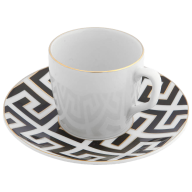 Espresso cup & saucer, Shape "MEISSEN® Cosmopolitan", Royal Palace, black with golden contour, white rim, V 0,05 l