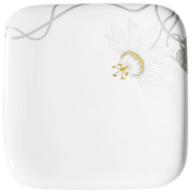 Dinner Plate, large, Shape "nova", Passion flower, 30 x 30 cm