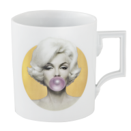 Mug, "Legends blowing Bubbles - Collection" by Michael Moebius, Marilyn, gold, Shape "Berlin", V 0,25 l