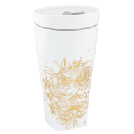 Coffee to go mug with porcelain lid, Shape "nova", "Golden Onion Style", V 0,35 l