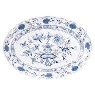 Platter, oval, Shape "New Cutout", Blue Onion, white rim, L 35 cm
