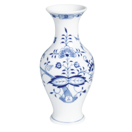 Vase, Shape "New Cutout", Blue Onion, white rim, H 24 cm