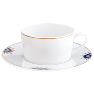 Tea cup & saucer, Noble Blue, flower buds, V 0,1 l