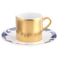 Espresso cup & saucer, Noble Blue, rim of onion elements, V 0,05 l