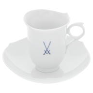 Coffee cup & saucer, Shape "Waves Pure", Trademark Meissen, cobalt blue, V 0,15 l