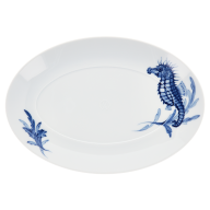 Platter, oval, Shape "MEISSEN® Cosmopolitan", "Blue Treasures", Seahorse, L 25 cm