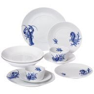 Starter set, 10-pcs for 2 persons, Shape "MEISSEN® Cosmopolitan", Blue Treasures & white