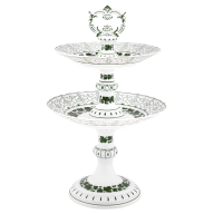 fruit stand, Vineleaf garland, white rim, 46 cm
