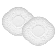 Gourmet plate set, flat, 2-pcs, Shape "Swan Service", bisque white