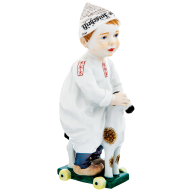Child with paper hat, Coloured, without gold, H 17 cm