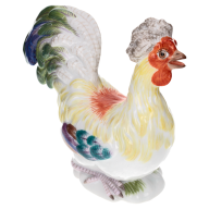 Bird Rooster, Coloured, without gold, H 11 cm