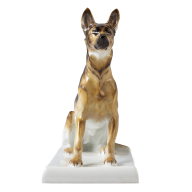 Dog Alsatian, Coloured, without gold, H 18 cm