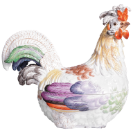 Bird as tureen Rooster, H 28 cm