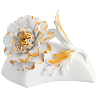 Tabe flower, aster, handpainted in Gold, H 7 cm