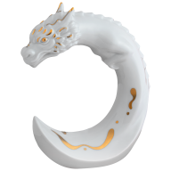 Chinese Zodiac Sign Dragon, handpainted in Gold, H 12,5 cm
