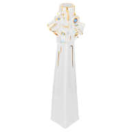 candle stick, Coloured with gold, H 26,3 cm