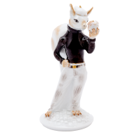 Squirrel Mrs. Know, coloured with gold, H 18 cm