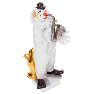 Band of Artists Clown Playing the Saxophone, Coloured, with platinum
