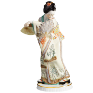 Geisha with fan, H 22 cm