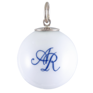 Pendant "Boule", Monogram (2 letters) in Cobalt Blue, Ø 2,1 cm