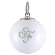 Pendant "Boule", Monogram (2 letters) in Platinum, Ø 2,1 cm