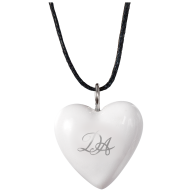 Pendant "Heart size L" with monogram (2 letters) in Platinum, 2,4 x 2 cm