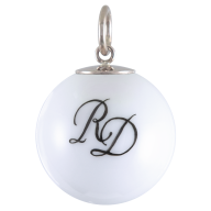 Pendant "Boule", Monogram (2 letters) in Black, Ø 2,1 cm
