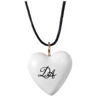 Pendant "Heart size L" with monogram (2 letters) in Black, 2,4 x 2,1 cm