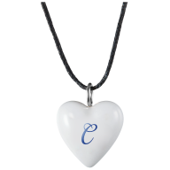 Pendant "Heart size M" with monogram (1 letter) in Cobalt Blue, 2,2 x 1,8 cm