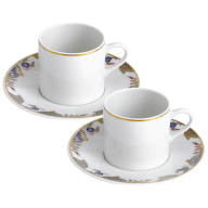 Espresso set, 4-pcs, Shape "No 41", without decoration, gold rim