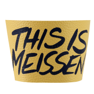 Cuff for coffee to go mug large, "THIS IS MEISSEN", gold