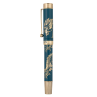 Petrol Color Rollerball Pen Gold DRAGON in Box