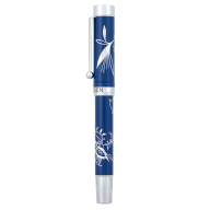 Navy Blue Rollerball Pen Silver Onion-Pattern in White Box