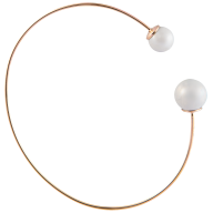 Bangle Pearl Collection Pure White, 750 rose gold, 2 porcelain pearls in the size of 8 and 10mm
