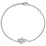 Bracelet Swords Pavé, 750 white gold, 30 brilliants approx. 0,38 ct, TW, VSI, full cut good, length of chain 19 cm, variable eyele