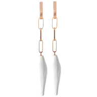 Earrings Bloom Collection, 925 silver rose plated with 2 flower buds in porcelain